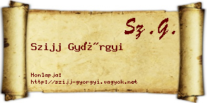 Szijj Györgyi névjegykártya