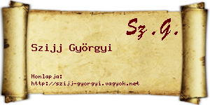 Szijj Györgyi névjegykártya